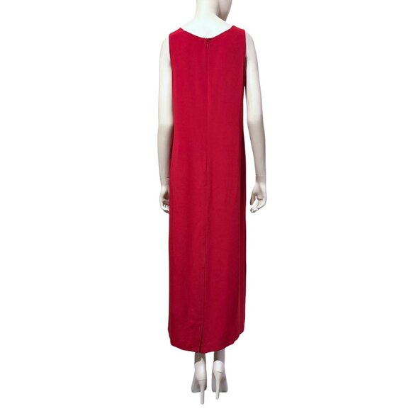 VTG Talbots Silk Maxi Dress 10 Classic Cocktail Holiday Minimalist 100% Silk - Picture 3 of 9